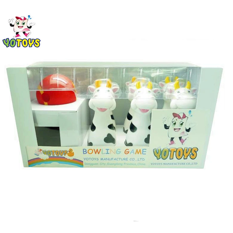 Custom Happy Family Bowling Game Cow Shape Educational Toys