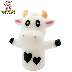 new design custom animal shape baby rubber vinyl PVC toy finger puppet