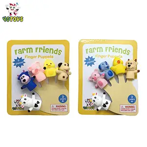 Toys lovely soft finger puppets toys parent-child interaction cartoon animal Mini vinyl Toy