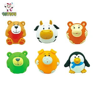 Made in China rubber toy animals custom design plastic cow toy bear pig pvc bath toy animal set