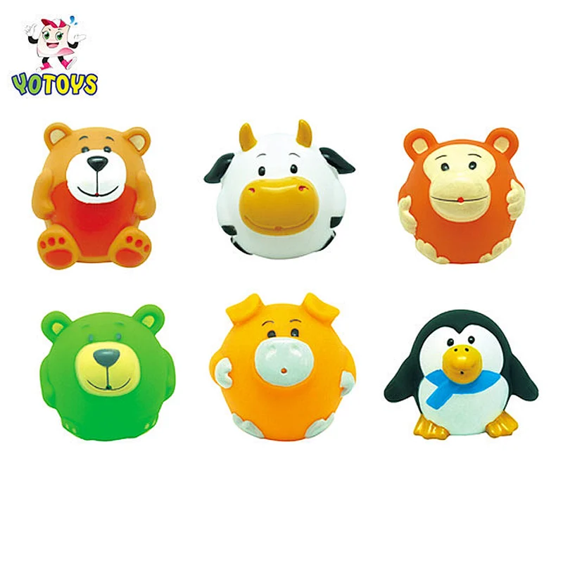 Made in China rubber toy animals custom design plastic cow toy bear pig pvc bath toy animal set
