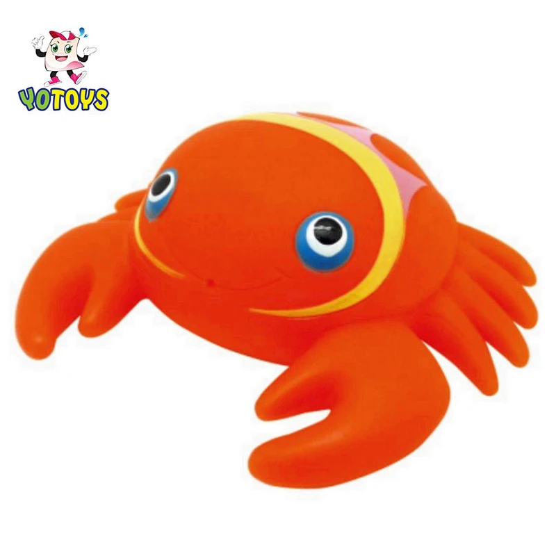 Mold Free Bath Buddy Orange Crab Water Squirter Baby Toy
