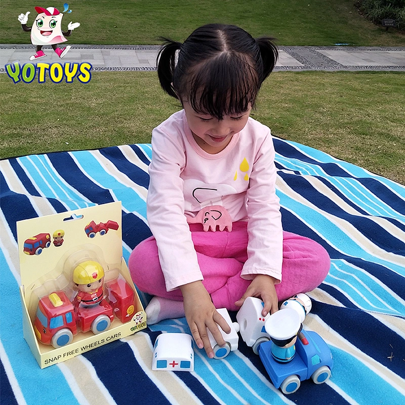 Wholesale Custom Movable Race Car Self Assemble Rubber Snap Free Wheels Toy Car