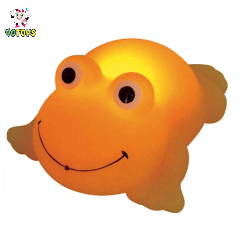LED Rubber Frog Yellow Light up Toy for Bath Time
