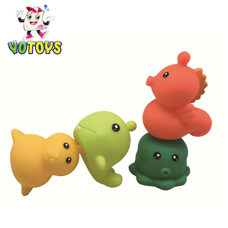 Floating rubber animal snap ocean links soft toys for kids