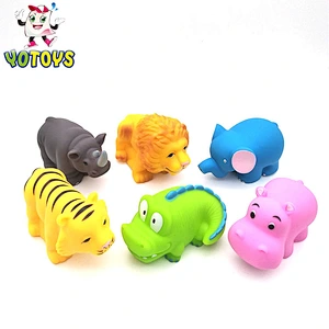 Hot selling custom rubber floating mini tiger funny wild animal squeeze kids toy