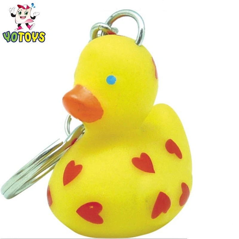 Cute Rubber Pumpkin Duck Keychain Toys for Kids