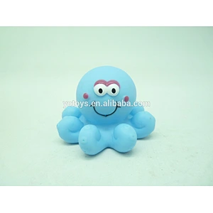 Lovely mixed animals colorful soft rubber float squeeze sound bathing toy for baby