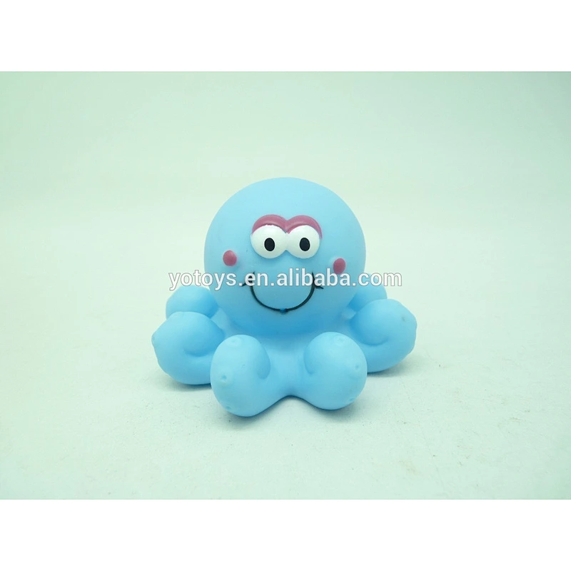 Lovely mixed animals colorful soft rubber float squeeze sound bathing toy for baby