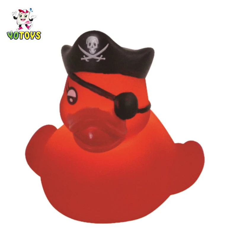 Factory Supplier Vinyl PVC Duck Promotional Bath Toy Floating Squeaky Duck Sets Flashing toy