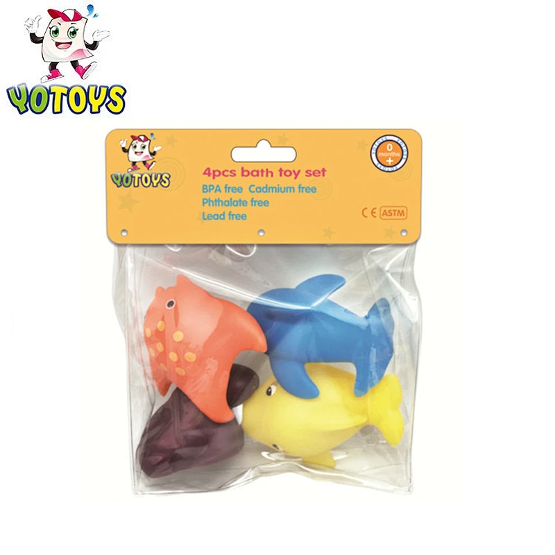 Lovely baby water cute 5 pack pvc toy fish