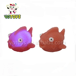Flashing LED Rubber Fish, Water bath fish toy