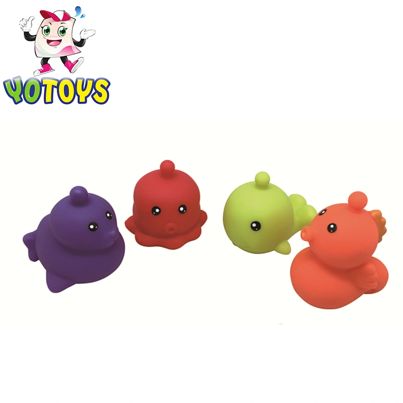 Floating rubber animal snap ocean links soft toys for kids