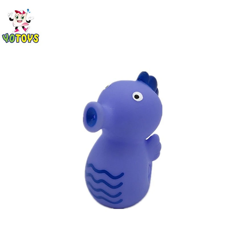 Mannifacture Funny blue small animal sea horse PVC vintage rubber kids toy
