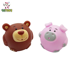 Made in China rubber toy animals custom design plastic cow toy bear pig pvc bath toy animal set