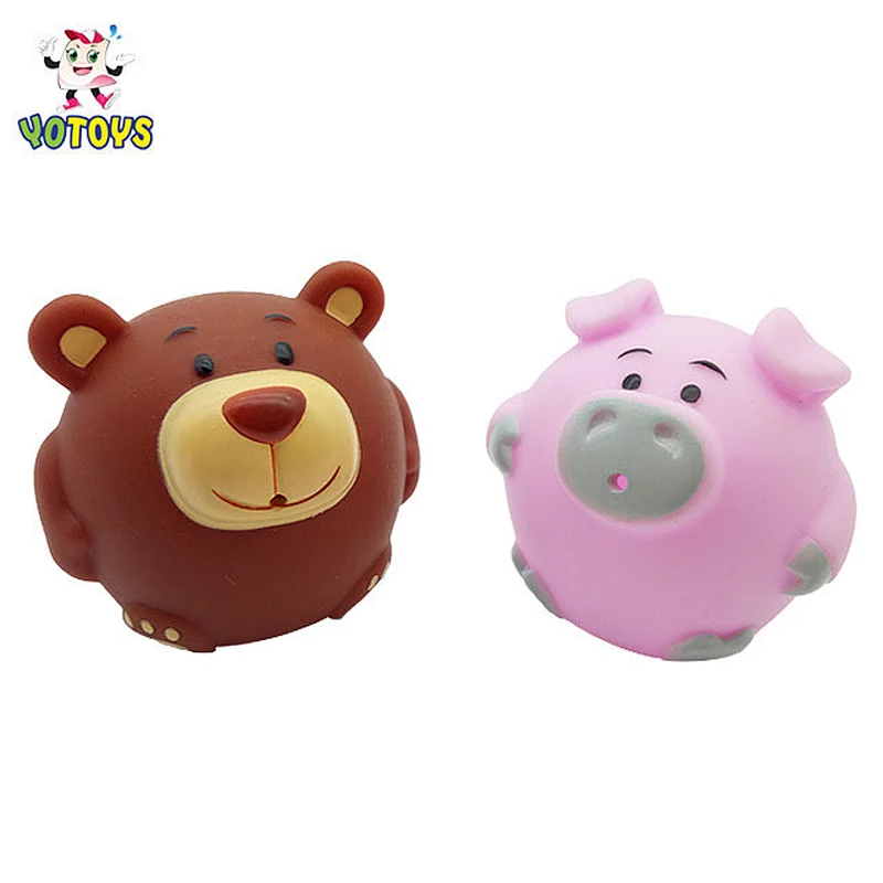 Made in China rubber toy animals custom design plastic cow toy bear pig pvc bath toy animal set