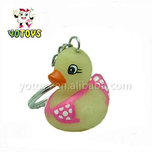 Baby bath toys ,promotion key chain plastic duck, pvc keychain toys for kids