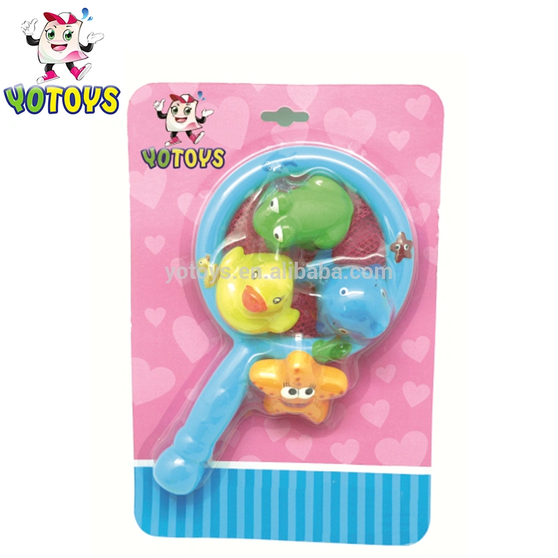 Hot selling children plastic fishing toys fish animal and baby play fish net
