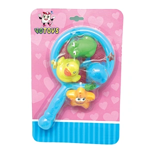Vinyl Wholesale 4 pcs sea animals fishnet set bath toys for kids