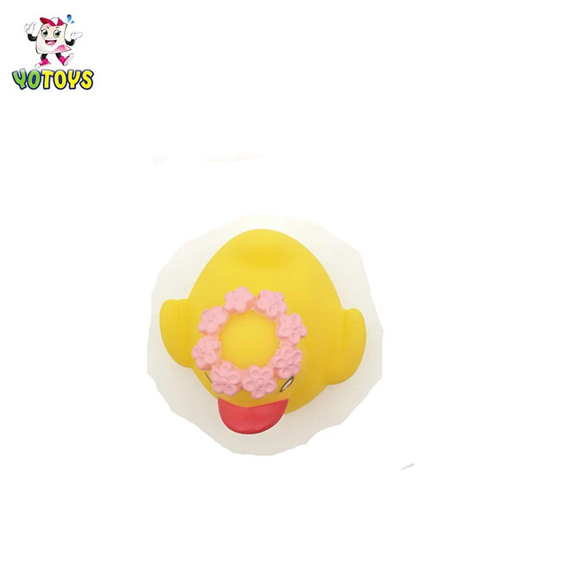 China Baby Bath Rubber Duck Wearing A Wreath Eco-friendly PVC Yellow Duck
