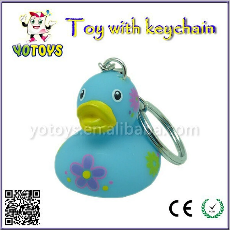 Baby bath toys ,promotion key chain plastic duck, pvc keychain toys for kids
