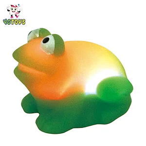 Customized frog bath toy crab sea animal flashing toy gift pvc rubber toy animals with light