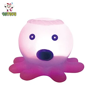 New design flashing Bath toys floating rubber dolphin toy with LED light rubber bath toys for kids