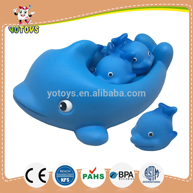 eco-friendly PVC dolphin bath toy Water Squirters