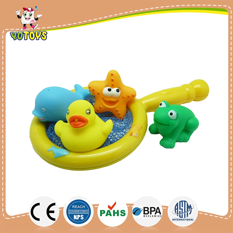Vinyl Wholesale 4 pcs sea animals fishnet set bath toys for kids
