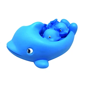 Floating Vinyl Crocodile Bath Toys Family Set with Squeaky Sound