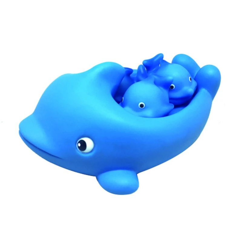 Floating Vinyl Crocodile Bath Toys Family Set with Squeaky Sound