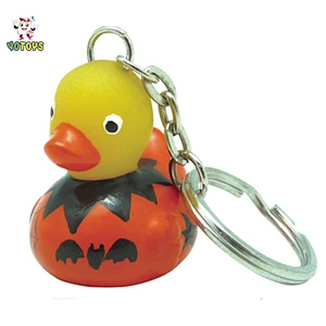 Cute Rubber Pumpkin Duck Keychain Toys for Kids