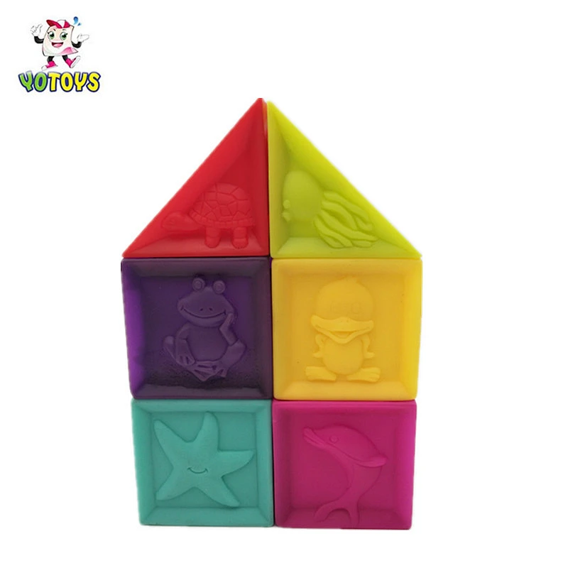 Educational geometric toy Sliding blocks with vinyl material plastic building blocks educational toy for kids