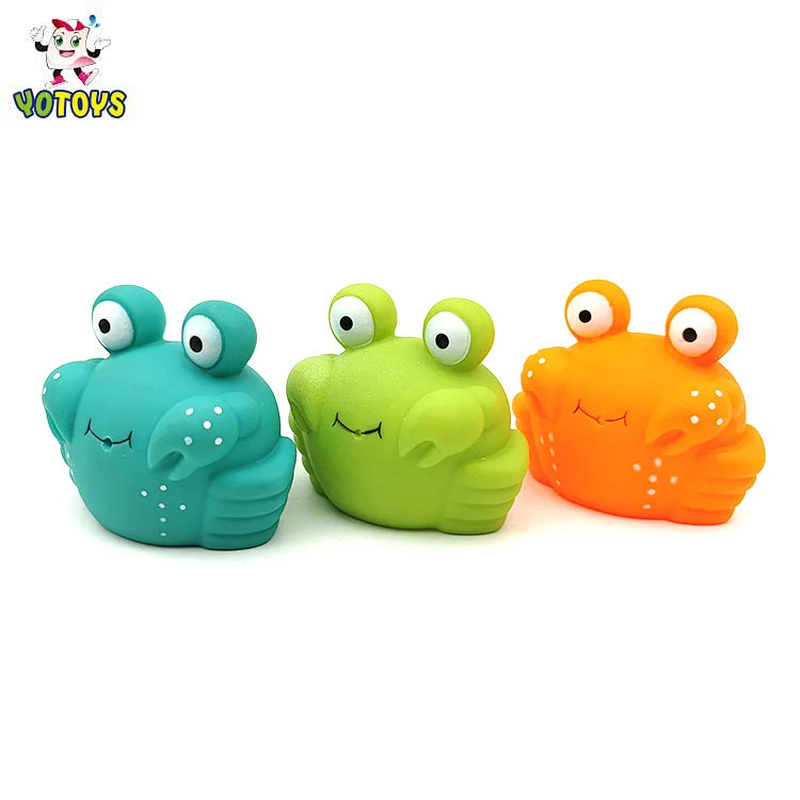 Made in China baby bath toy custom design rubber toy PVC sea animals toy plastic crab for child
