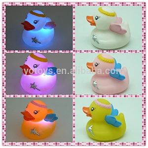 Happy Birthday LED flashing rubber duck/ Festival LED flashing duck