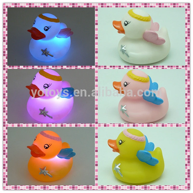 Happy Birthday LED flashing rubber duck/ Festival LED flashing duck