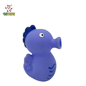 Mannifacture Funny blue small animal sea horse PVC vintage rubber kids toy