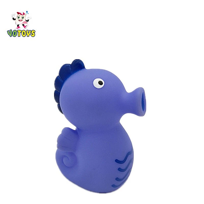Mannifacture Funny blue small animal sea horse PVC vintage rubber kids toy
