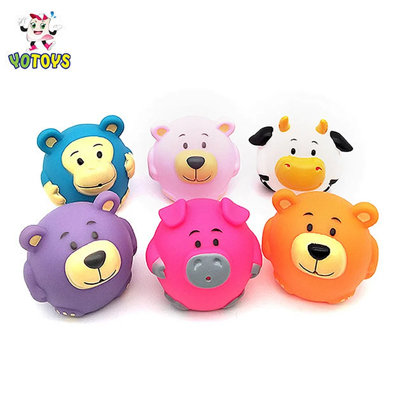 Made in China rubber toy animals custom design plastic cow toy bear pig pvc bath toy animal set