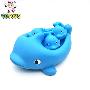 2018 newest Water Squirter Fish Bath Toys, high quality plastic bath sea animal toy sets