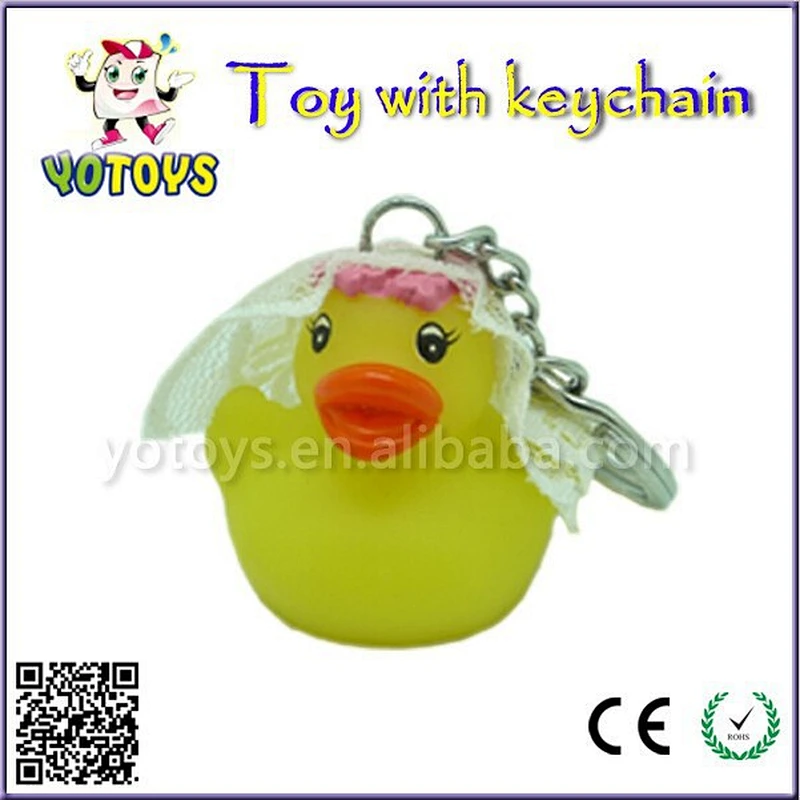 Baby bath toys ,promotion key chain plastic duck, pvc keychain toys for kids