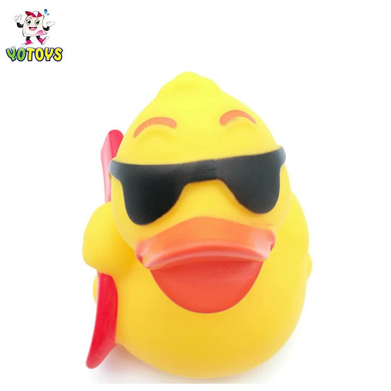 OEM New Design Custom Vinyl Rubber Duck with Sunglasses Baby Bath Duck