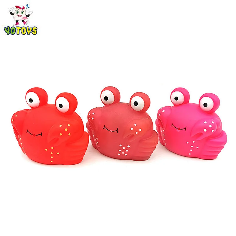 Made in China baby bath toy custom design rubber toy PVC sea animals toy plastic crab for child