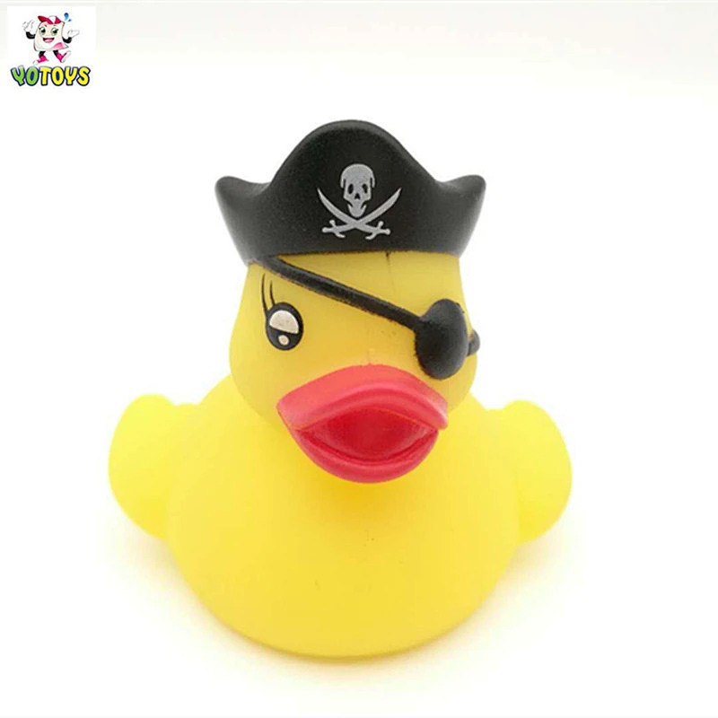 Vinyl Toy Manufacture Flashing Light up bath duck Pirate Shape Duck toy led bath toy for kids