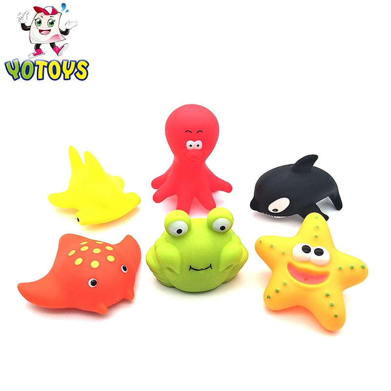 Animal dog toy eco friendly material shower time rubber toys for baby