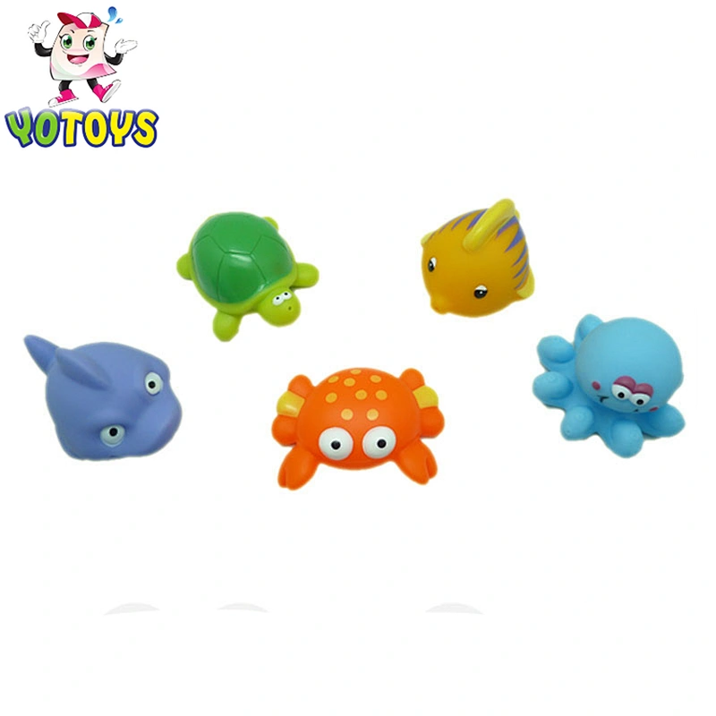Hot sale assorted soft rubber animal baby bath toy for kids bath time