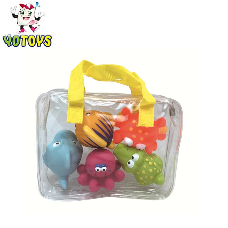 Lovely baby water cute 5 pack pvc toy fish