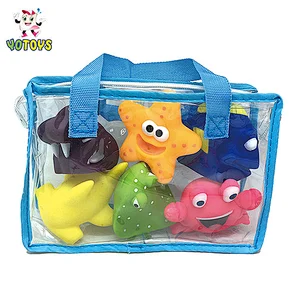 Hot selling sea animal toy set custom design plastic toy pvc bath toy crab rubber toys gift for kids