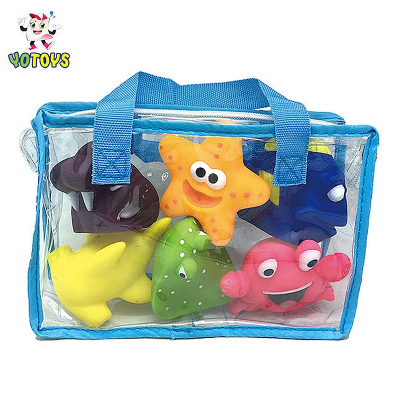 Hot selling sea animal toy set custom design plastic toy pvc bath toy crab rubber toys gift for kids