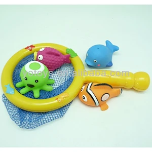 Baby bath toy squirts sea animal fish net toy set